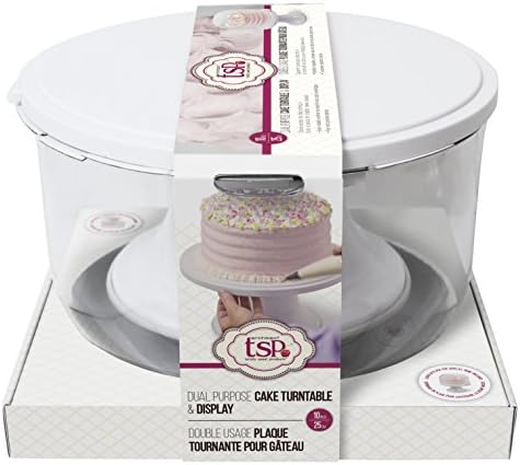 TSP da Architec Cake Decorating Turn -table & Display, 3 ferramentas em 1 suporte de bolo, decorar, servir e armazenar