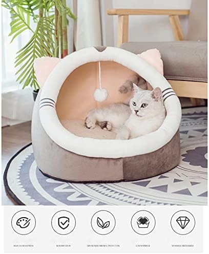 Aquecimento de gato de auto -aquecimento - formato cinza de mouse cama aconchegante de animais de estimação para pequeno