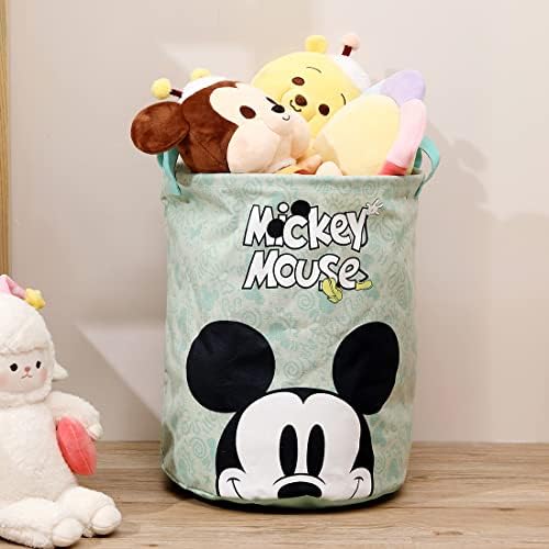 Miniso Mickey Mouse Rouse cesta de lavanderia dobrável cesto de grande capacidade para roupas sujas, brinquedos, toalhas - cesto de armazenamento redondo dobrável