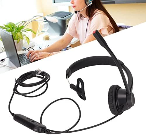 Zunate RJ9 fone de ouvido comercial de um lado, fone de ouvido celular com microfone, fones de ouvido PC em controle de linha para casa, escritório, call center