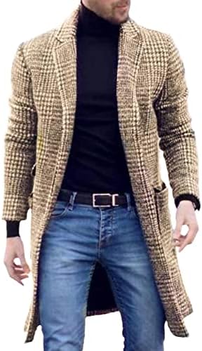 Hsqibaoer retro houndstooth impressão de lã jovem casaco de lã de outono colar de gola de comprimento médio de comprimento