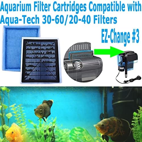 Exrepar EZ-Chage 3 Cartucho de filtro de aquário Compatível para Aqua Tech 20-40/30-60 Filtros de energia, substituição para ez-change
