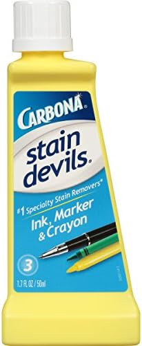 Carbona Stain Devils® #3 - Ink, Marker & Crayon | Removedor de manchas de lavanderia profissional | Limpador multi-fabricante | Seguro na pele e tecidos laváveis ​​| 1,7 fl oz, 1 pacote