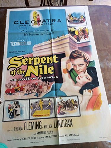 Serpente do Nilo A 1953 Original Movie Poster Cleópatra interpretado por Rhonda Fleming