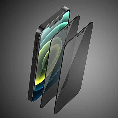 Tilon Privacy Screen Protector Compatível para iPhone 12 mini 5,4 polegadas, protetor de vidro anti-spy bidirecional Cobertura completa com quadro de instalação fácil/anti-arranha