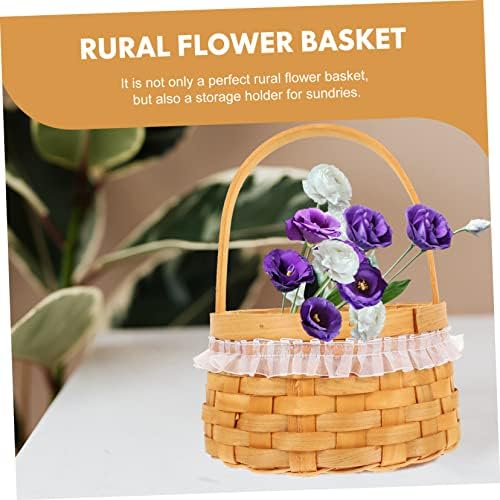YARNOW Party Candy Gift Envelhting Portátil decorativo piquenique cesto de madeira cestas de plantador cestas casas artificiais