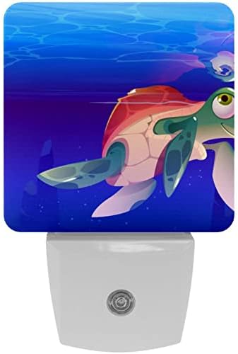 2 Pack Plug-in Nightlight Night Night Light Cartoon Tartaruga Sea Animal com Dusk-to-Dawn