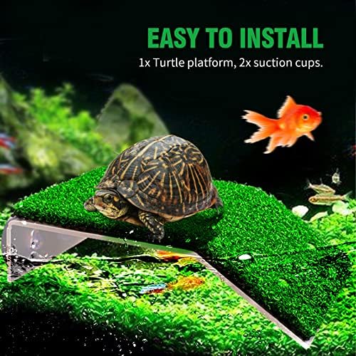 Plataforma de Basking Dock para tartarugas aquáticas Tartarugas Plataforma de tartaruga Basking grande área de capa de tartaruga para tartarugas, para lagartos, sapos ou qualquer animal de estimação de répteis ou anfíbios