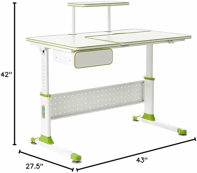 APEXDESK Little Soleil DX 43 Criança de Estudo Ajustável da Altura das Crianças com prateleira e gaveta integrada