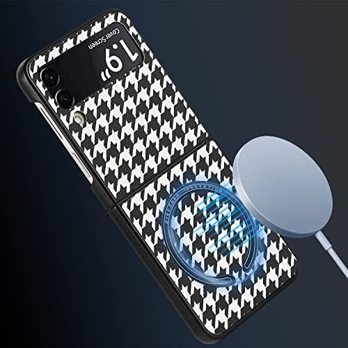 Caso magnético de Boaoige para Samsung Galaxy Z Flip 4 5G, compatível com carteira de cartões Magsafe e carregador sem fio, design