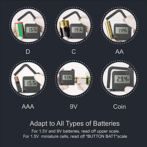 Testador de bateria, testador de bateria ABS detecção precisa exibir LCD Fácil transportar ampla resistência a arranhões de compatibilidade para c