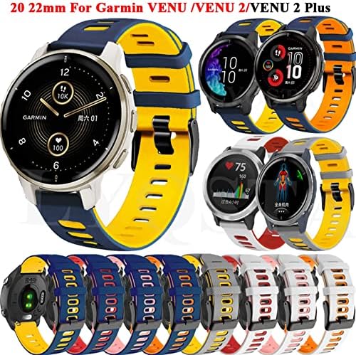 Nunomo 20 22mm Watch Band for Garmin Venu 2 Sport Purmand Forerunner 645 245 55 158 Vivoativo 3 4 pulseira de silicone