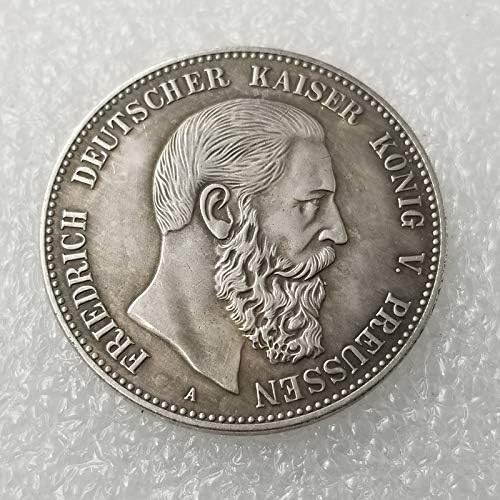 1888 Estado alemão 5 Mark-Friedrich III Dólar de prata estrangeiro Antique 376