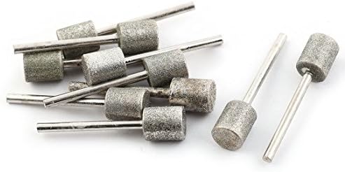 Aexit cilindro de cabeça abrasiva e discos Pontos montados em diamante Minchações Rodas de polimento de bits de 10 mm Rodas de corte de 10 mm DIA 10pcs