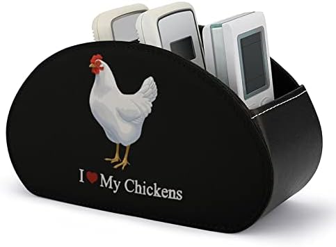 I Heart Love My Chickens TV Controle Remoto Titulares Moda Organizador de Desktop Storage Box Office com 5 compartimento