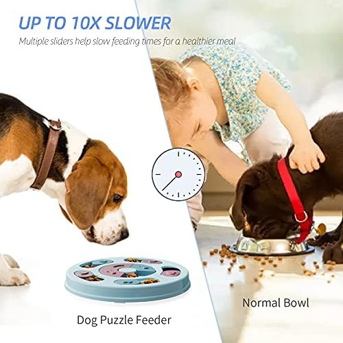 Zineqi Dog Puzzle Toys Puzzos duráveis ​​para cães para cães inteligentes, trate dispensador para treinar alimentação engraçada,