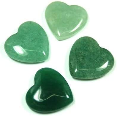 Luos bens culturais Cristal de formato de coração de aventurina verde - saldos, protege o bem -estar mental, pedra espiritual, jóias, decoração doméstica pedras preciosas, tamanho de 1 polegada, 1 peça
