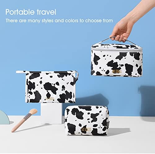 VANDEFOR Saco de armazenamento cosmético feminino perfeito, vaca Animal fofo de viagem Bolsa de viagem de cosméticos Saco de viagem,