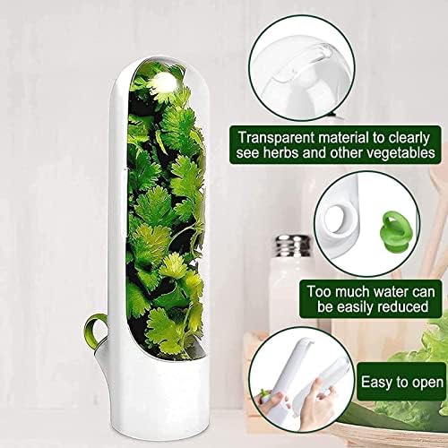 Guardião Fresca de ervas, Herb Savor POD, 9,8 polegadas de ervas para geladeira, mantém o goleiro da erva fresca verdes, recipientes