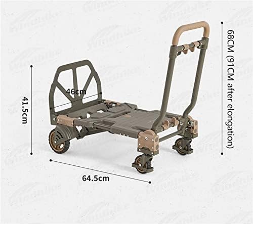 AMAYYAXTC CARRO DE MOVIMENTO Camping Campo dobrável Carrinho Portátil Manuseda ajustável Rolução alta carrinho de carrinho de carrinho