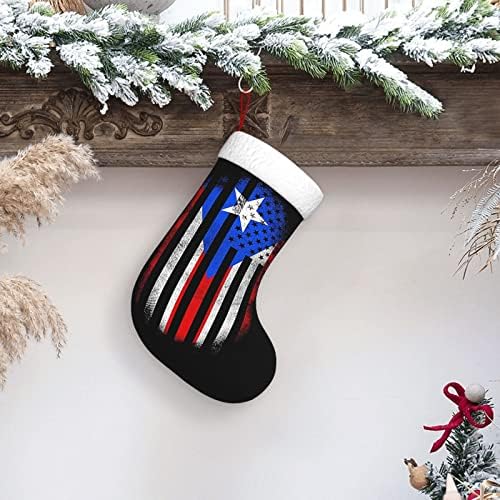Qg zzx porto -riquenho bandeira americana de Natal meias de Natal lareira