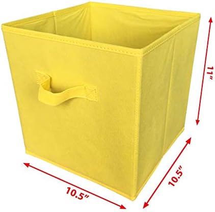 Sodynee® Pano dobrável Armazenamento de cesto de cesta de cesta de gavetas organizadoras gavetas, 6 pacote, amarelo