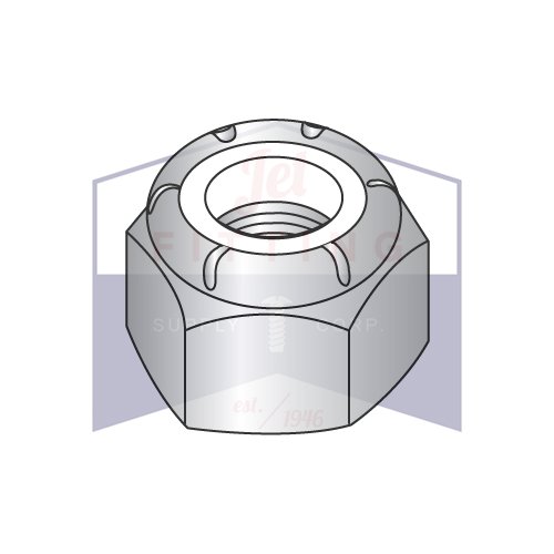 5/16-18 NYNON NELON INSERT HEX LACK NUT | Hexadecimal leve, altura padrão | 316 aço inoxidável