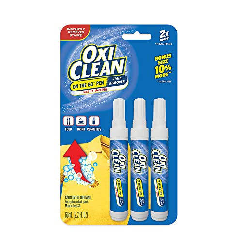 Oxiclean no GO Removedor de manchas caneta para roupas e tecidos, para ir instantânea para remoção de manchas, 3 contagens
