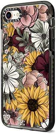 Case de impacto CASETIFY para iPhone SE e iPhone 7/8 - Floral Mix por telas de KT - Black Clear Black