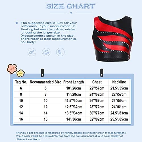 Yuumin Kids Girls LECHINS DANCE CRUPTA DA CHAMISTA ATLETICA PLAY Sports Sports Tee T-shirt Jazz Performance Ginástica Ginástica