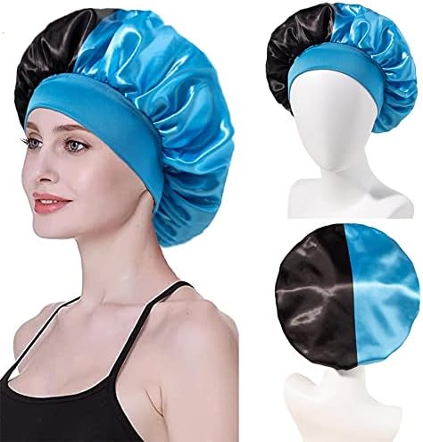 Houchu Silky Setin Bonnet Elegante Coreia Night Turban Bathing for Girls Patchwork Headwear African Headwrap Hat