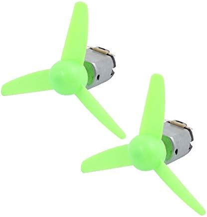 X-Dree 2pcs DC 3V 0,13A 13000rpm Modelo Motor de aeronaves 3 palhetas 80 mm Diâmetro Verde (2 unids DC 3V 0,13A 13000rpm