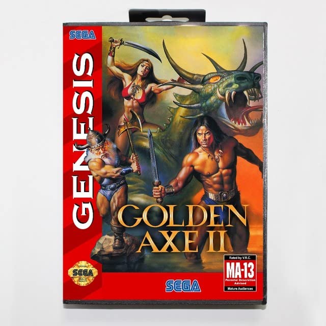 Cartucho de jogo Sega MD de 16 bits com caixa de varejo - Golden Axe II 2 Cartão de jogo para Megadrive Genesis System -US Box