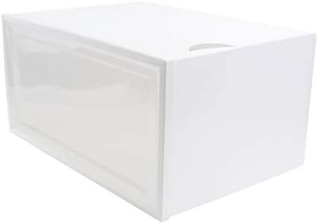 Zerodeko 1pc caixa de sapato de plástico transparente caixa de sapatos de plástico organizador de armário de armário de armário Sapatador Organizador White Clamshell Sneaker Box com capa
