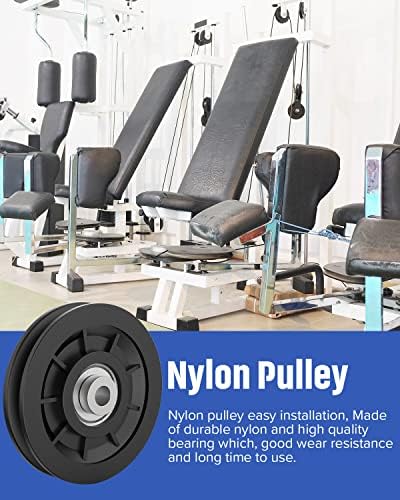 Mbotnee 90mm/3,5 Rolamento de nylon universal Rolagem de polia Substitua para equipamento de ginástica Mercina de cabo