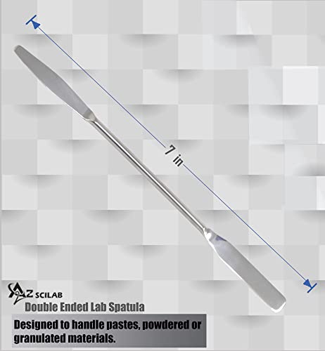 A2Z-DE003 Aço inoxidável de aço duplo Micro Labory Spatula Sampler, Round & Topered Arrow End, 7 Comprimento