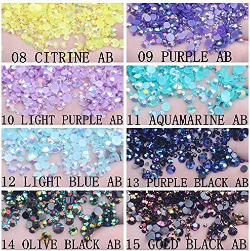 6mm 10000pcs Jelly ab colors resin shornones 3d unhas gemas planas redonda redonda não -hotfix Apliques para artesanato diy unhas