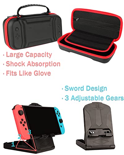 Acessórios para troca - Acessórios para pacote familiar para Nintendo Switch, Carry Case & Screen Protector, 4 Pack Joy