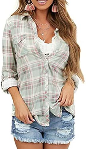 Blusa da blusa de mulher exagerada Casual Casual Camisa de Manga Longa Longa de Chape Vintage Moda de Moda