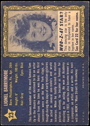 1953 Topps 23 Lionel Barrymore VG/Ex+