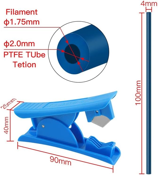 Acessórios para impressoras 3D tubos de tubo azul de 1m de 1,75 mm de ajuste de filamento para conectar -se para a