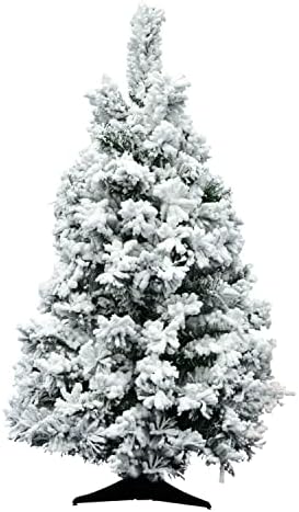 Vickerman Artificial 4,5 'x 44 Indoor Flocked Alaskan Pine Christmas Tree - 300 Dura -Lit® Multi -Colored Italian Mini Lights - 22 G50 Luzes multicoloridas - 349 Dicas de PVC