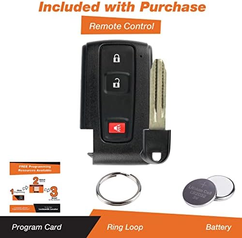 Para 04-09 Toyota Prius Entrada Keyless Remote Smart Key com inserir mozb31eg