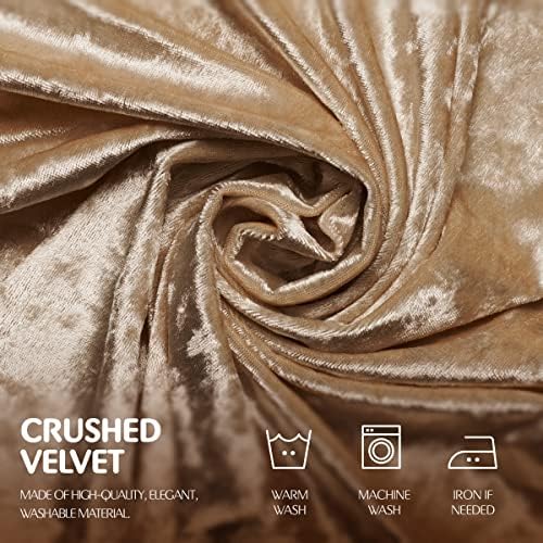 Elegante toalha de mesa redonda - 90 polegadas, feita com material fino de velvet triturado, bela toalha de mesa de champanhe com costuras