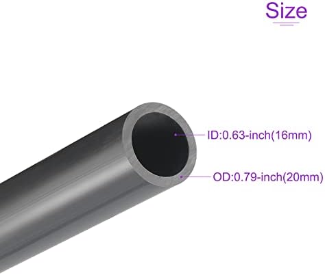 DMIOTECH ID 16mm od 20m, 0,5m Comprimento PVC Tubo rígido tubo redondo Tubo preto para a manga do cabo do tubo de água