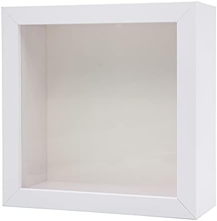 7x7 Shadow Box Frame em branco, caixa de exibição de caixa de sombra do interior 2.3 , caixa de memória de madeira para exibir