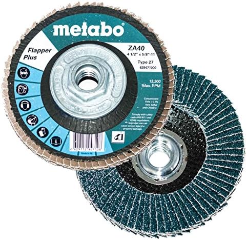 Metabo 629479000 7 x 5/8 - 11 flapper Plus Abrasives Flap Discs 80 Grit, 5 pacote