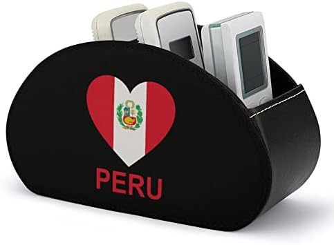LOVE Peru Modern Remote Control titular com 5 Compartamentos PU Couro Muti-Funcional Organização de Organizador de Tabela Organizador de Armazenamento