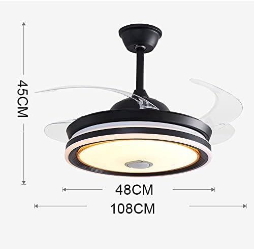 Preço de fábrica Minimalista Minimalista Restaurante Fã de ferro LIGH LED PVC PVC Invisible Fan Blade Fan Candelier Acrílico