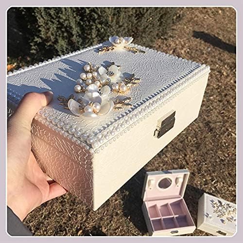 Jóias Organizador de joalheria Luxo PU Leather Travel Box Box Organizer Exibição de exibição para garotas Mulheres Anéis de